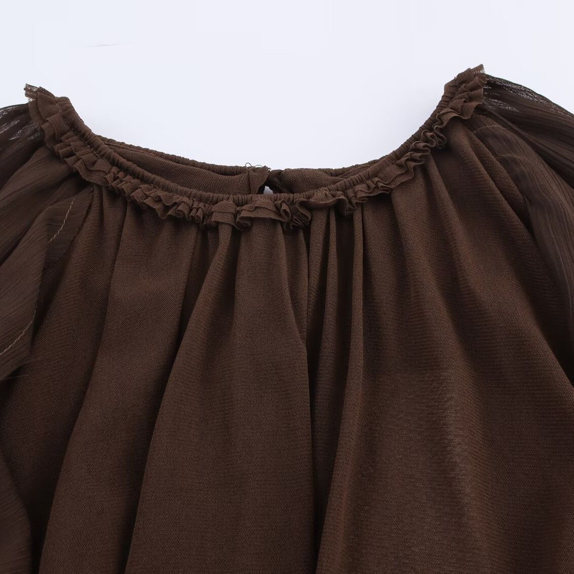 Blusa con volantes en capas para mujer - Camisa drapeada elegante KUN-00062