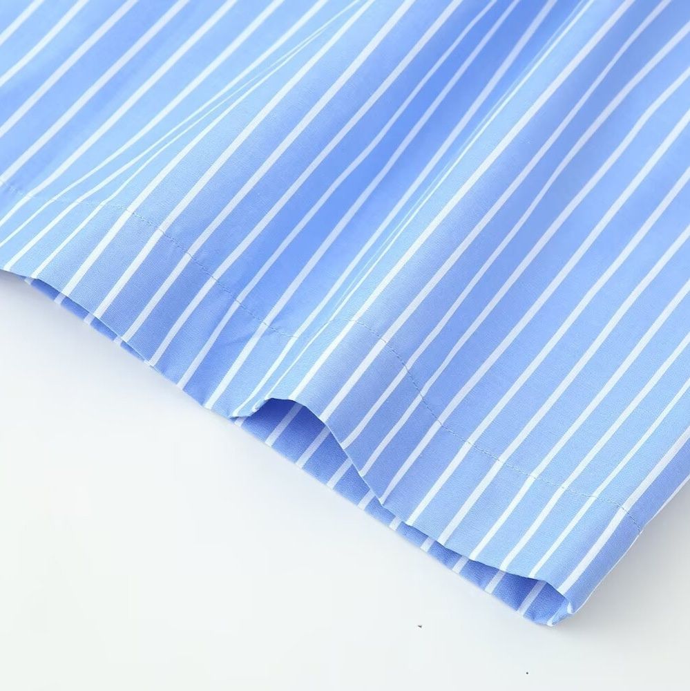 Chemise à rayures avec foulard intégré - Polyvalente et élégante KUN-00064