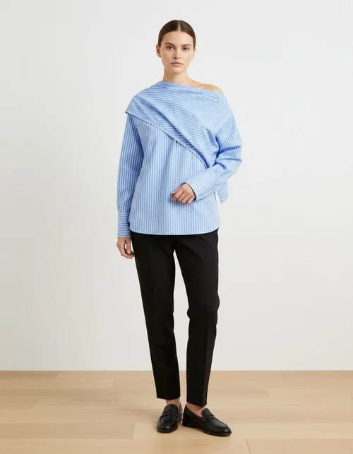 Gestreept sjaalshirt - Veelzijdig en stijlvol KUN-00064