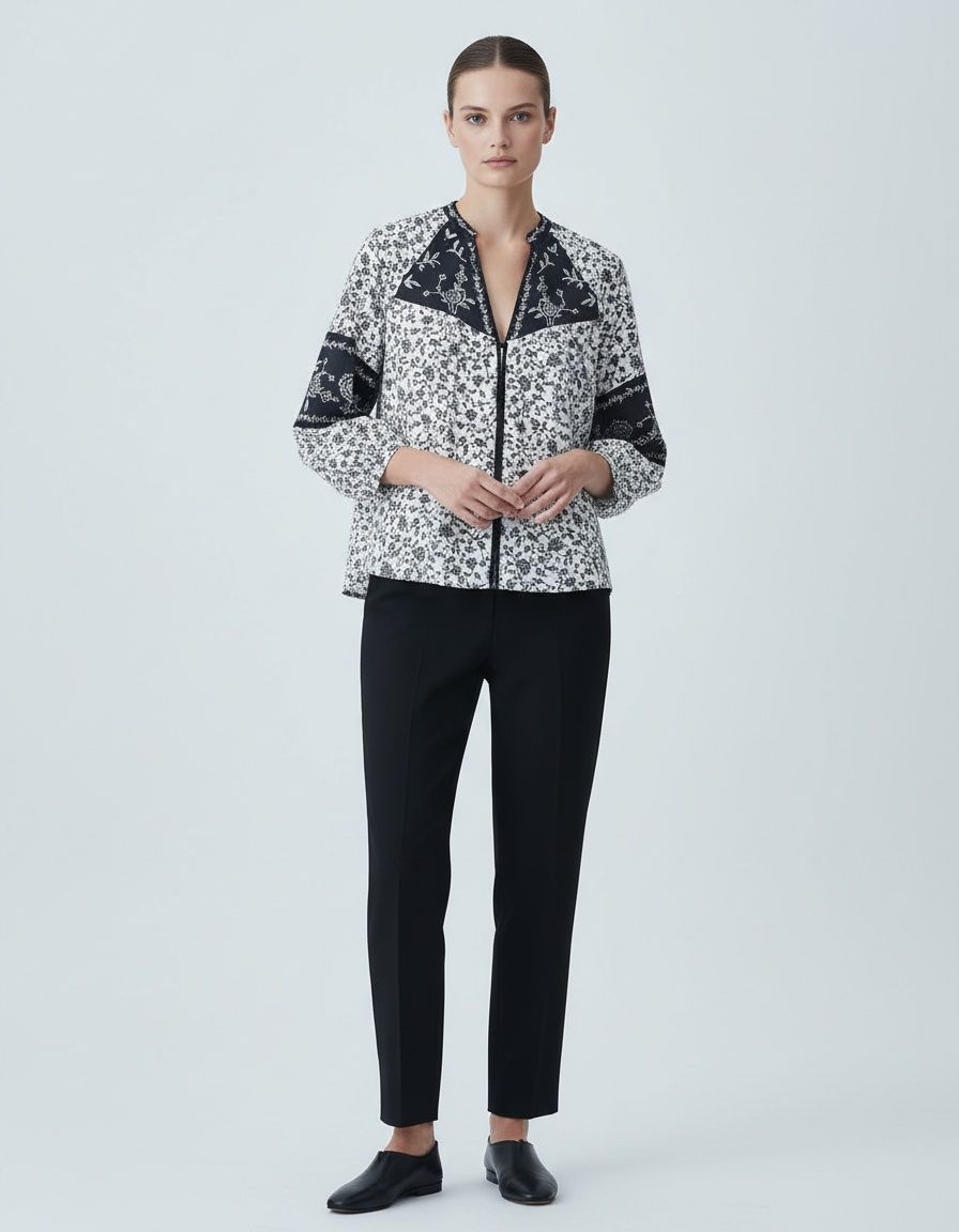 Camicetta con stampa floreale - Camicia chic in stile europeo KUN-00075