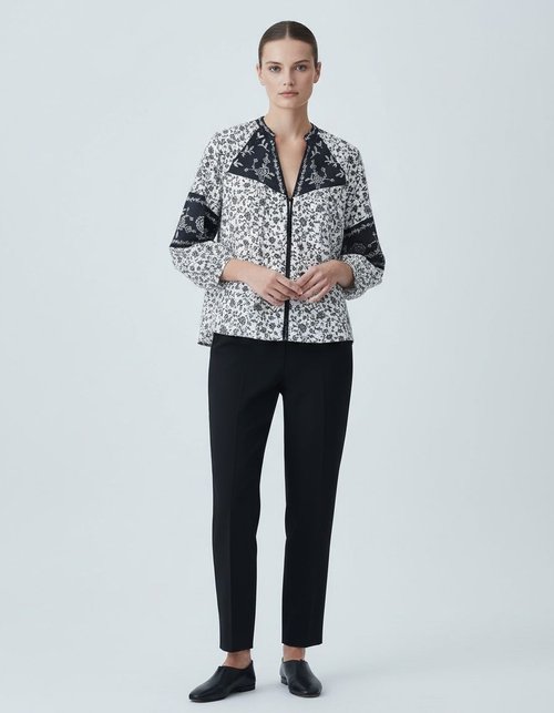 Blouse met bloemenprint - Chique overhemd in Europese stijl KUN-00075