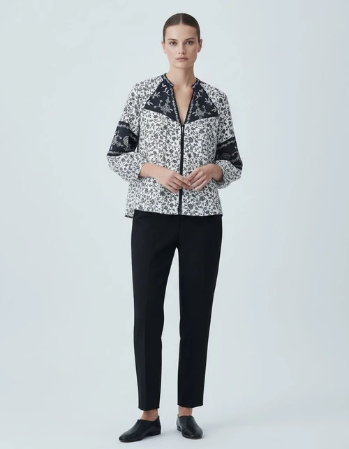 Camicetta con stampa floreale - Camicia chic in stile europeo KUN-00075