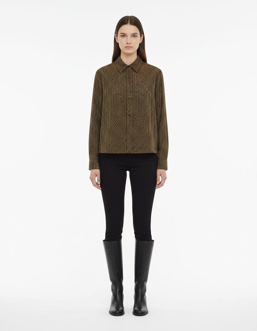 Camicia a quadretti - Top da donna alla moda in stile europeo KUN-00078