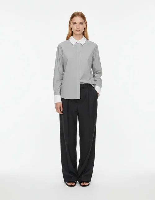 Camicetta a righe con fiocco - Camicia da donna in stile europeo KUN-00083
