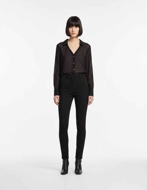 Camicetta semitrasparente con fiocco - Top da donna alla moda KUN-00095