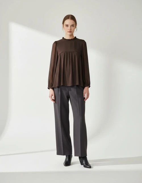 Camicetta da donna a strati, fluida e chic, stile europeo KUN-00097