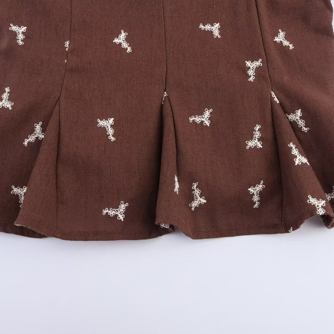 Embroidered Mini Skirt Top - European Chic KUN-00120