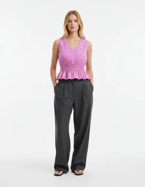 Top con fiocco a farfalla ricamato - Camicetta da donna in stile europeo KUN-00127