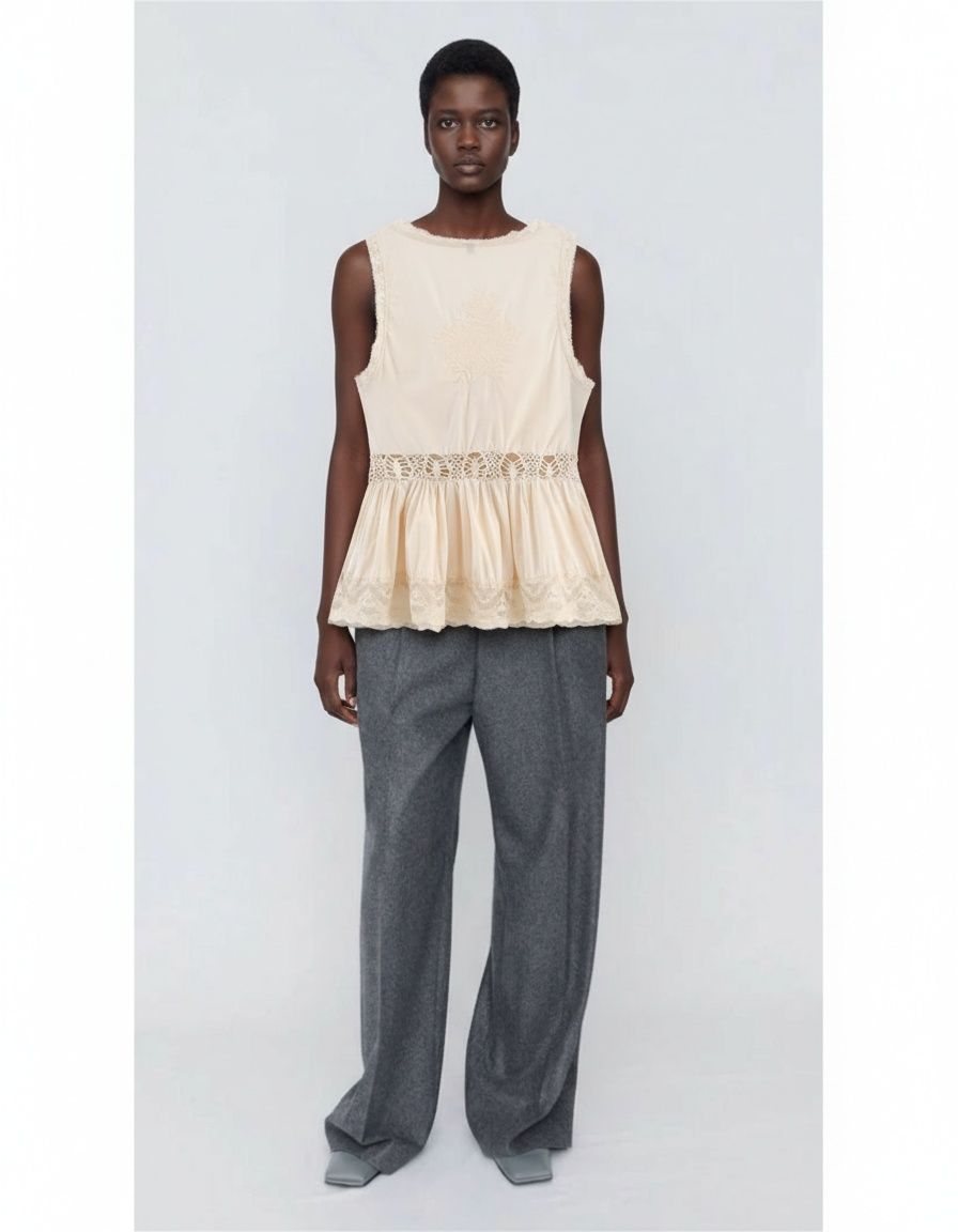 Embroidered Romantic Blouse - European Style Top KUN-00128