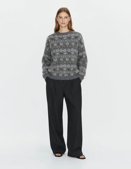 Maglione in maglia jacquard - Effetto colore stile europeo KUN-00002