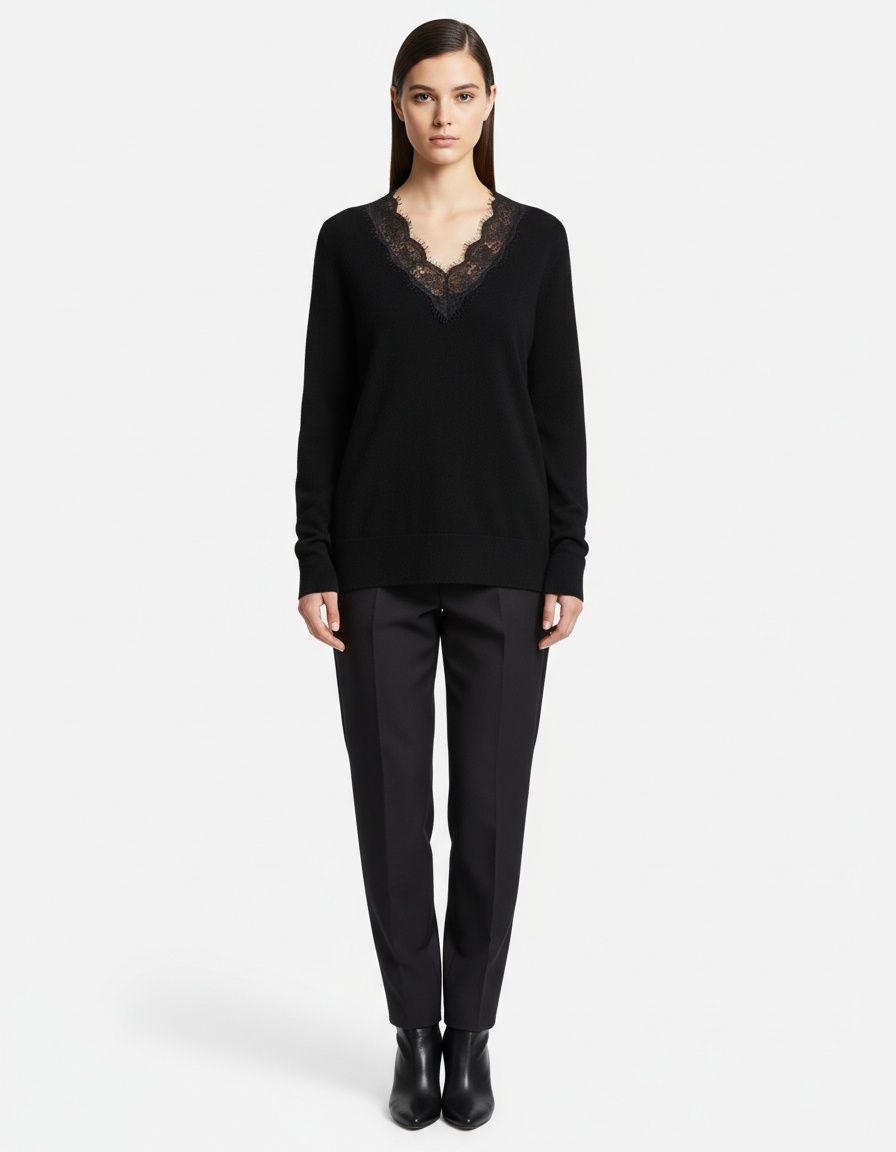 Lace Knit Top - Women's Chic Casual Sweater KUN-00009