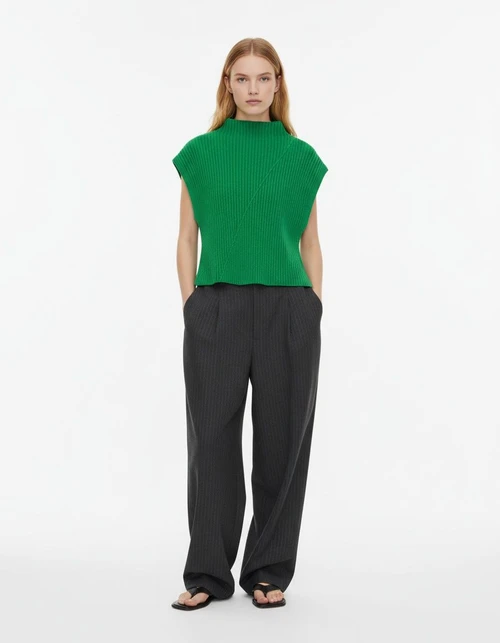 Ribbed Knit Tank Top - Stylish European Style Vest KUN-00012