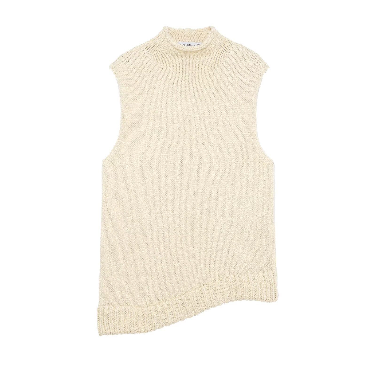Gilet en maille - Haut asymétrique sans manches élégant pour femme KUN-00013