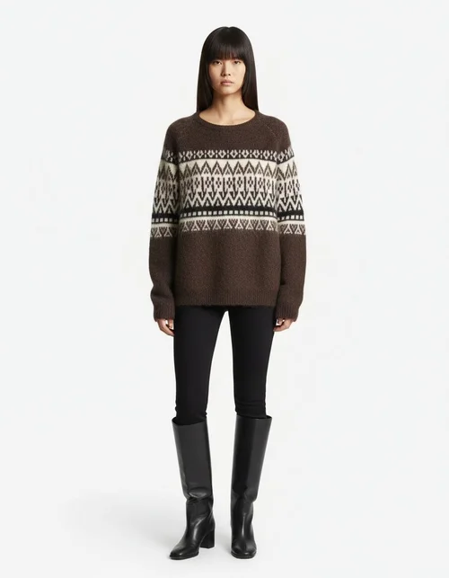 Top in maglia jacquard - Moda chic europea KUN-00019