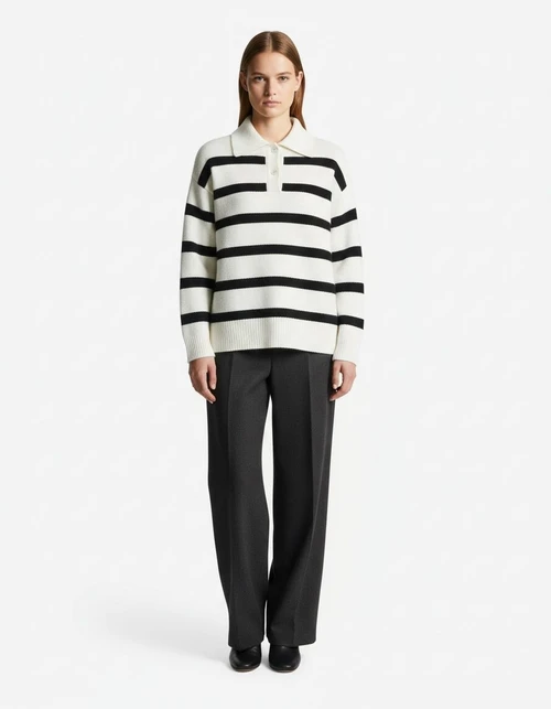 Striped Knit Top - Casual & Stylish Women's Sweater KUN-00020