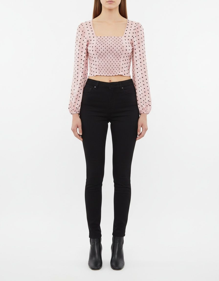 Women's Puff Sleeve Corset Top - Trendy Square Neck KUN-00031