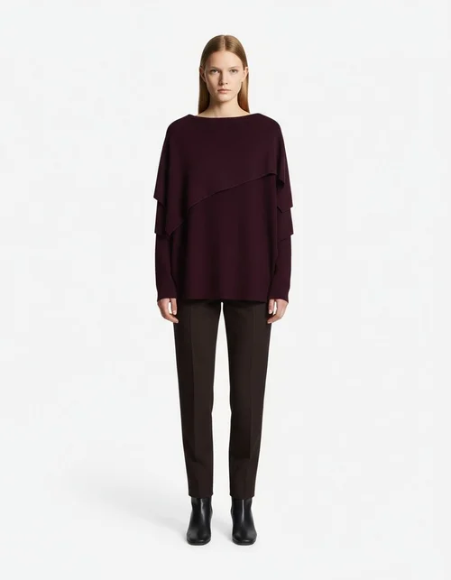 Top da donna a maniche lunghe, ideale da indossare a strati - Maglia morbida e fluida KUN-00034