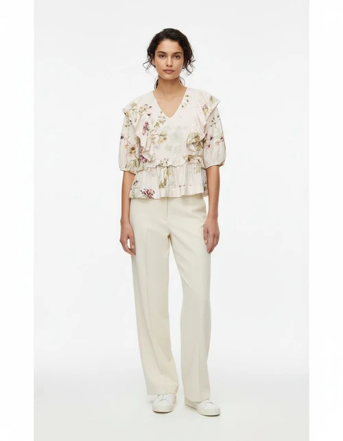 Top in misto lino con orlo a gonna KUN-00007