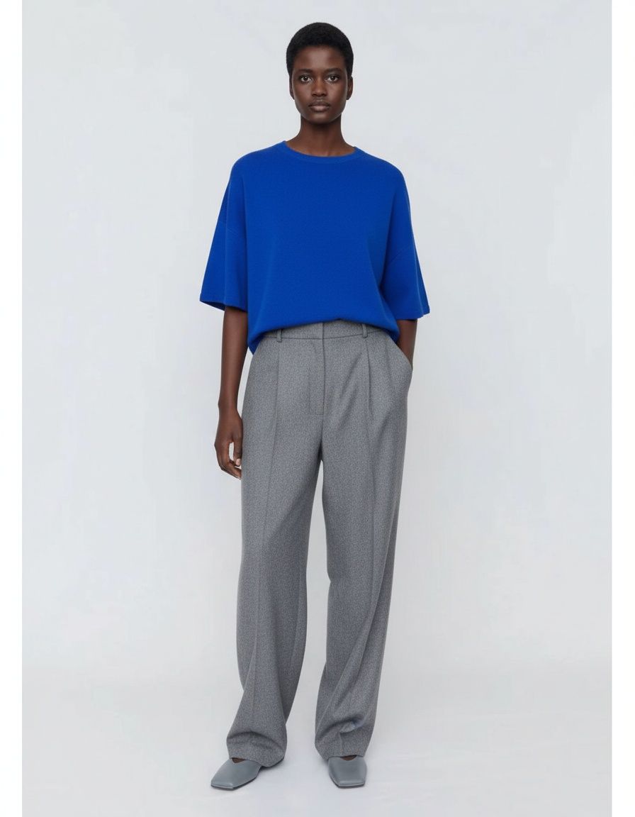 Wool Knit Sweater Wide Sleeve Crew Neck KUN-00008