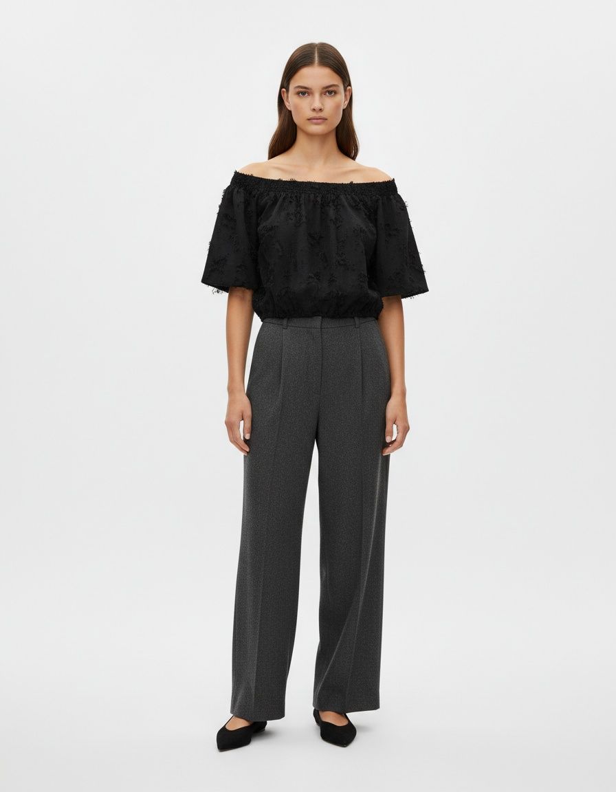 Women's Bubble Top - Stylish Raw Edge Blouse KUN-00012