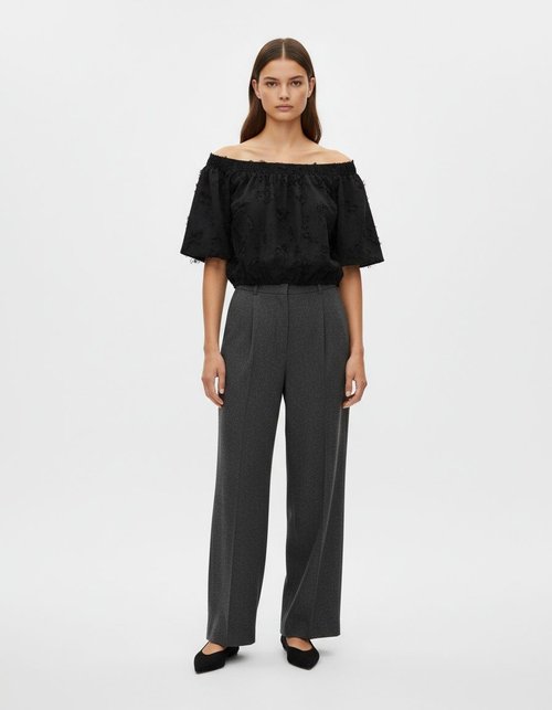 Women's Bubble Top - Stylish Raw Edge Blouse KUN-00012