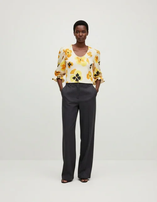 Women's Floral Print Patchwork Blouse - Trendy & Stylish KUN-00019