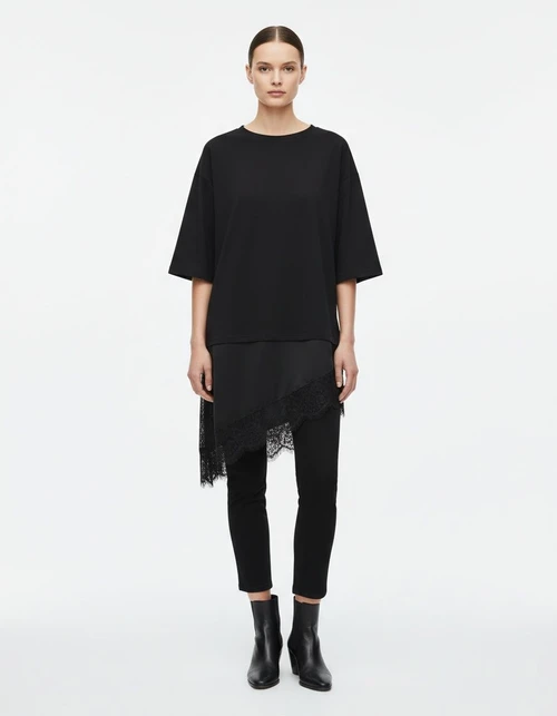 Lace Patchwork T-Shirt - Trendy European Style KUN-00020