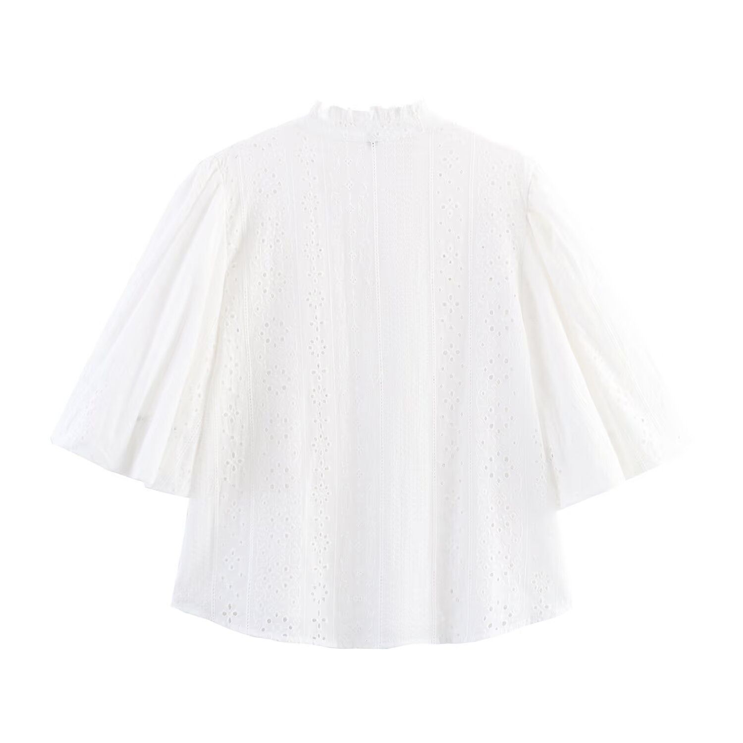 Women's Puff Sleeve Embroidered Blouse - Elegant & Stylish KUN-00027