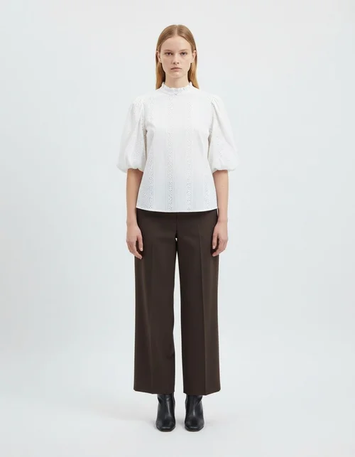 Women's Puff Sleeve Embroidered Blouse - Elegant & Stylish KUN-00027