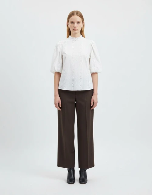 Women's Puff Sleeve Embroidered Blouse - Elegant & Stylish KUN-00027