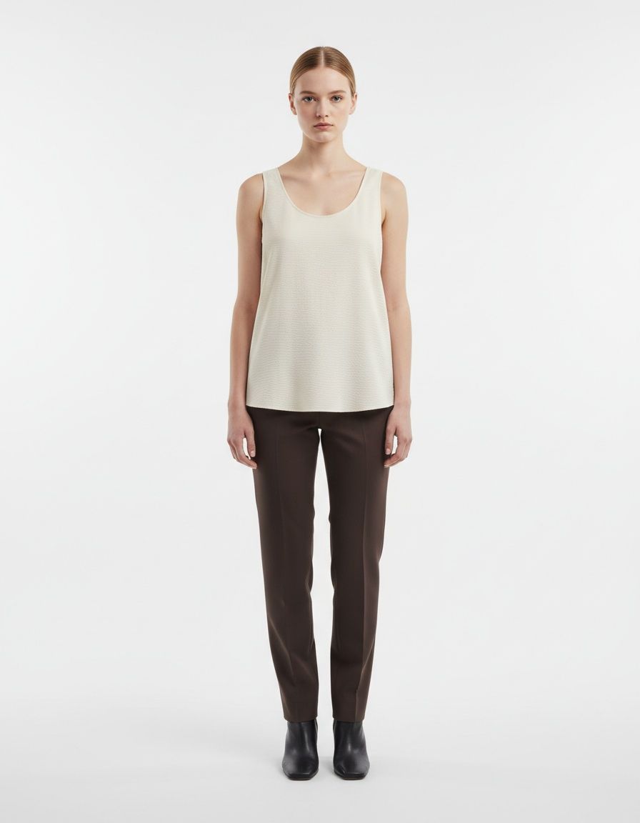 Canotta da donna con arricciatura classica versatile KUN-00003