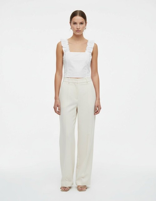 Canotta con volant ricamata stile Y2K, sexy, modello KUN-00005