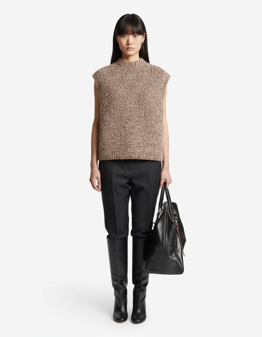 Gilet in maglia - Maglione senza maniche in stile europeo KUN-00017