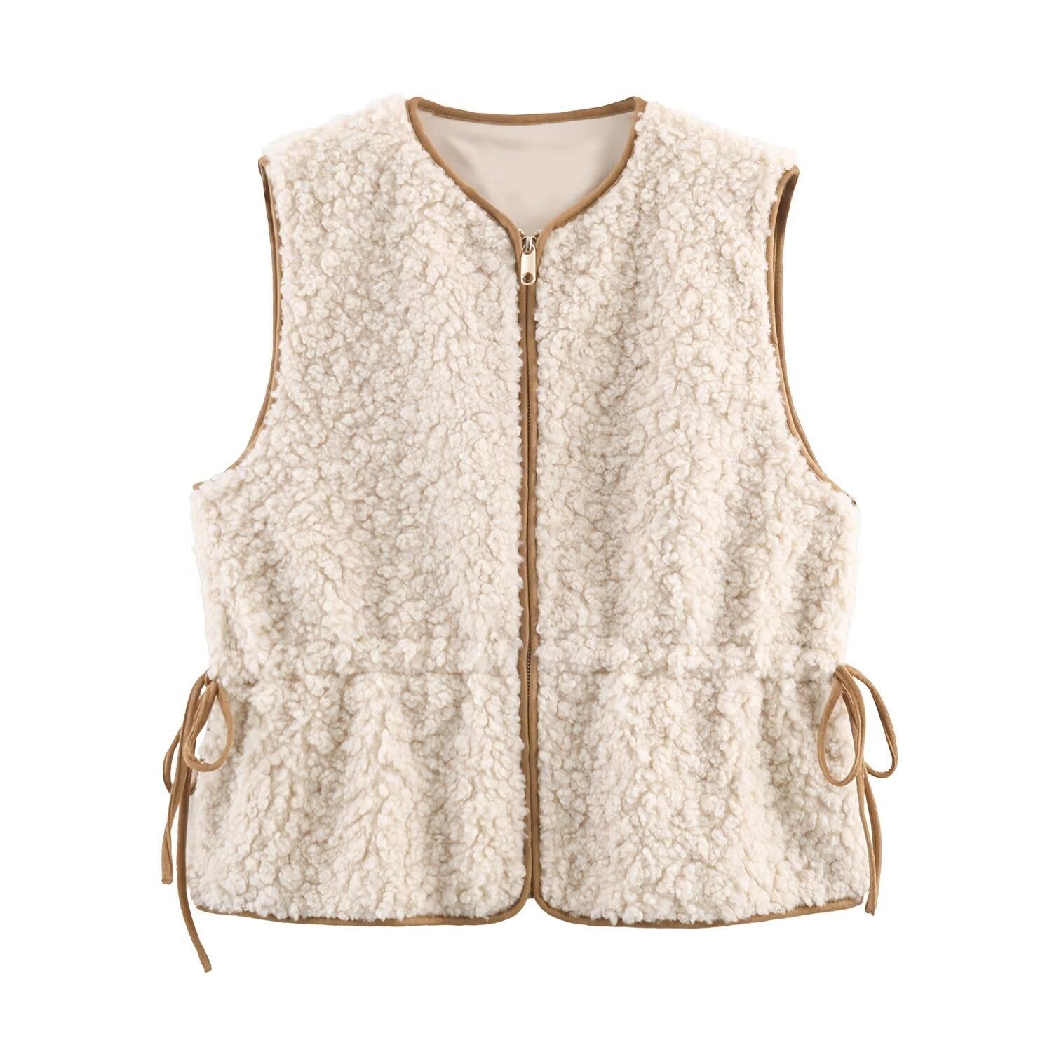 Lambswool Vest Adjustable Waist - Chic Women's Style KUN-00019