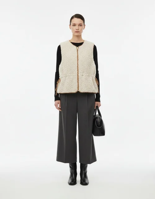 Gilet in lana d'agnello con vita regolabile - Elegante modello da donna KUN-00019
