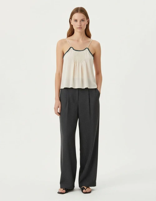 Top da donna con inserti a blocchi di colore - Stile chic europeo KUN-00030