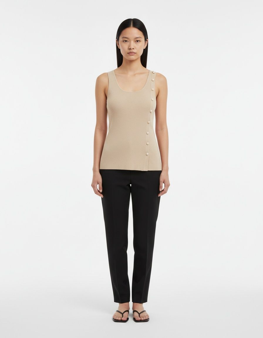 Canotta senza maniche a trapezio - Stile europeo di tendenza KUN-00033