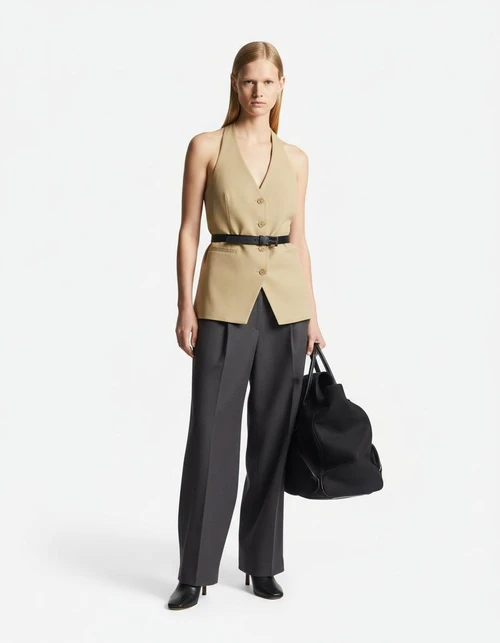 Top senza maniche con scollo all'americana - Blusa trendy senza schienale KUN-00060