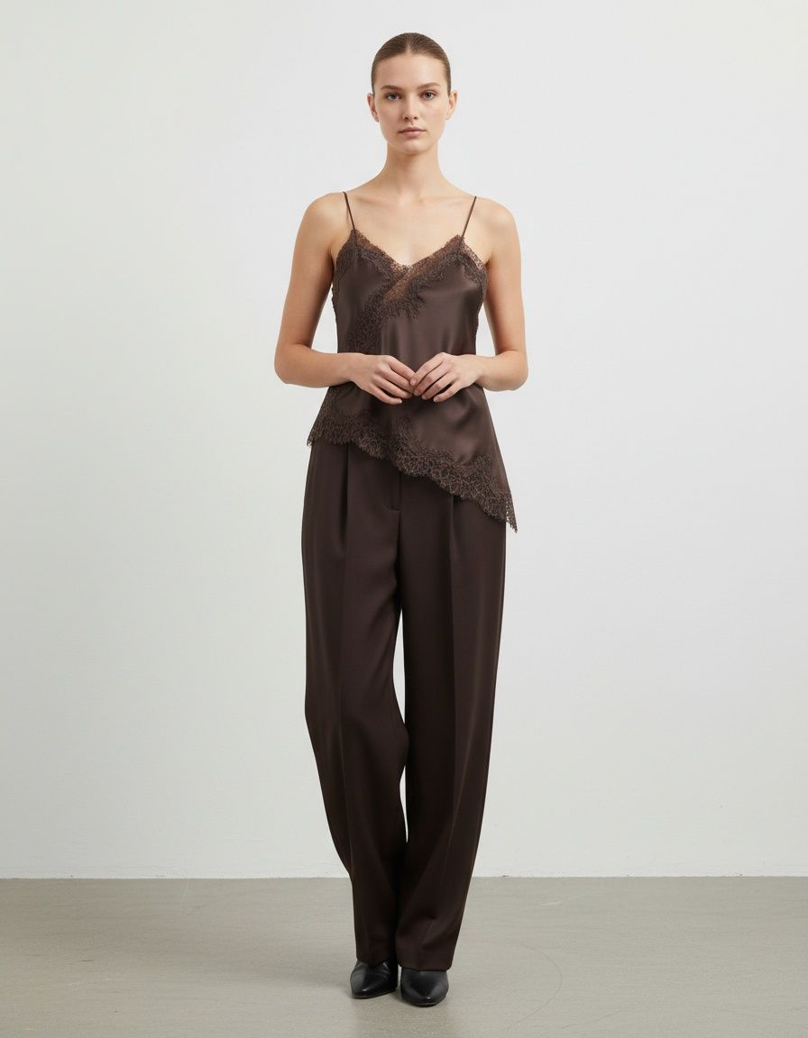 Haut de lingerie bordé de dentelle - Style européen chic KUN-00064