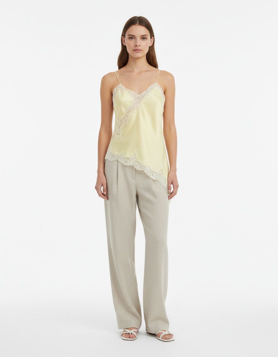 Haut de lingerie bordé de dentelle - Style européen chic KUN-00064