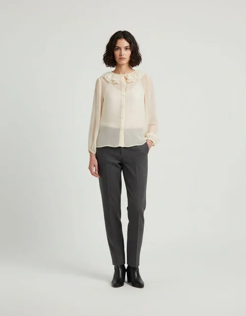 Top da donna a strati con scollo a V - Elegante stile europeo KUN-00066