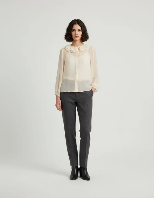 Top da donna a strati con scollo a V - Elegante stile europeo KUN-00066