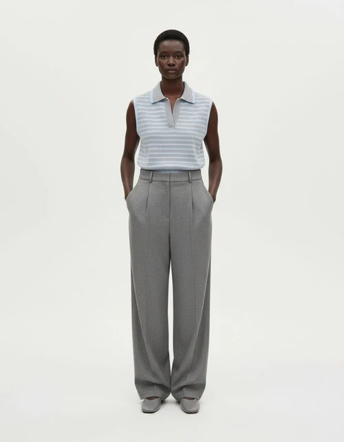 Gilet a righe da donna, top classico senza maniche, modello KUN-00067