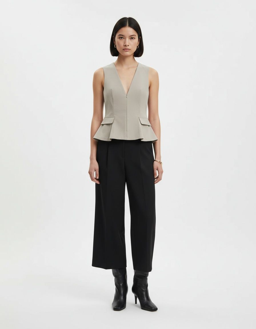 Women's Stylish Blouse with Skirt Hem - Trendy European Style KUN-00073