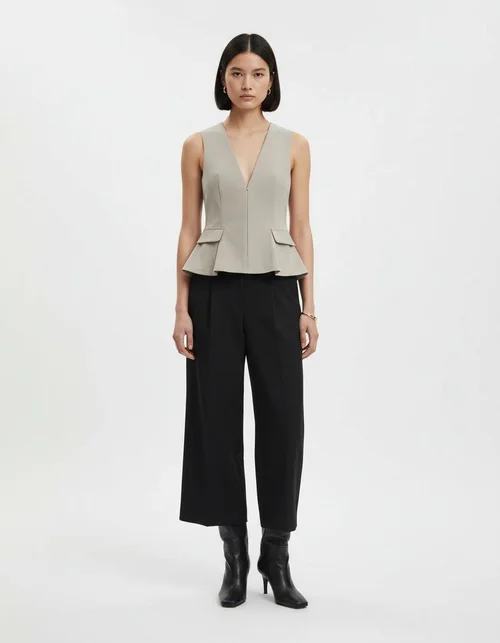 Camicetta da donna elegante con orlo a gonna - Stile europeo di tendenza KUN-00073
