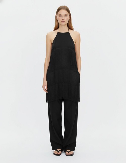 Velvet Halter Top with Tassels - European Style KUN-00079