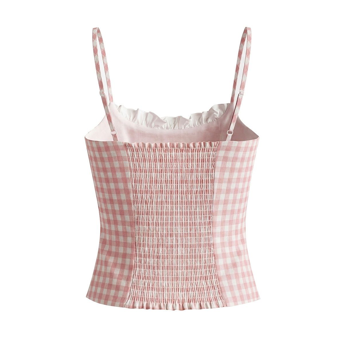 Knit Cami Top - Slim Fit Gingham Crop KUN-00082