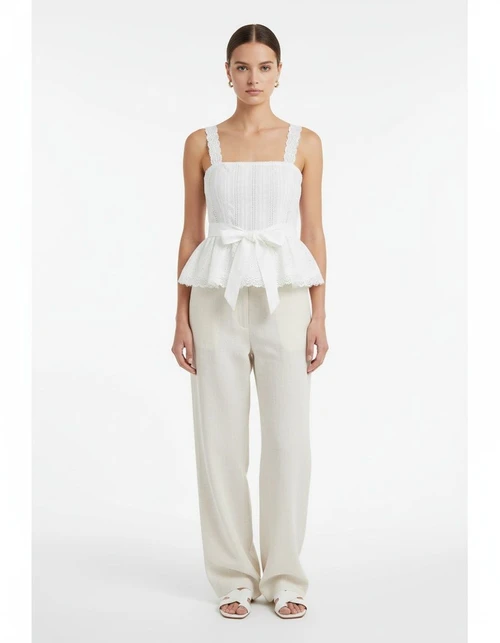 Lace-Up Cami Top Chic Trendy Versatile KUN-00083