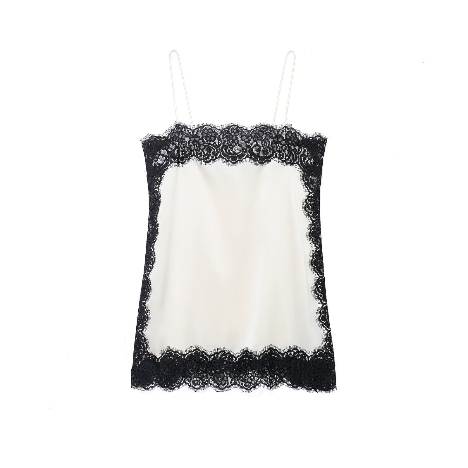 Silk Satin Lace Top - Elegant European Style KUN-00084