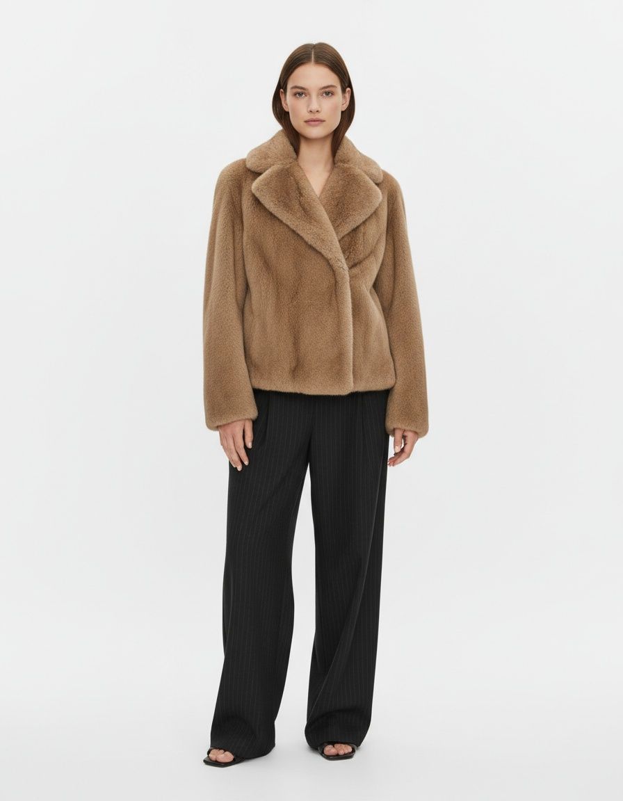 Faux Mink Fur Vest with Belt - Stylish Women's Waistcoat KUN-00087